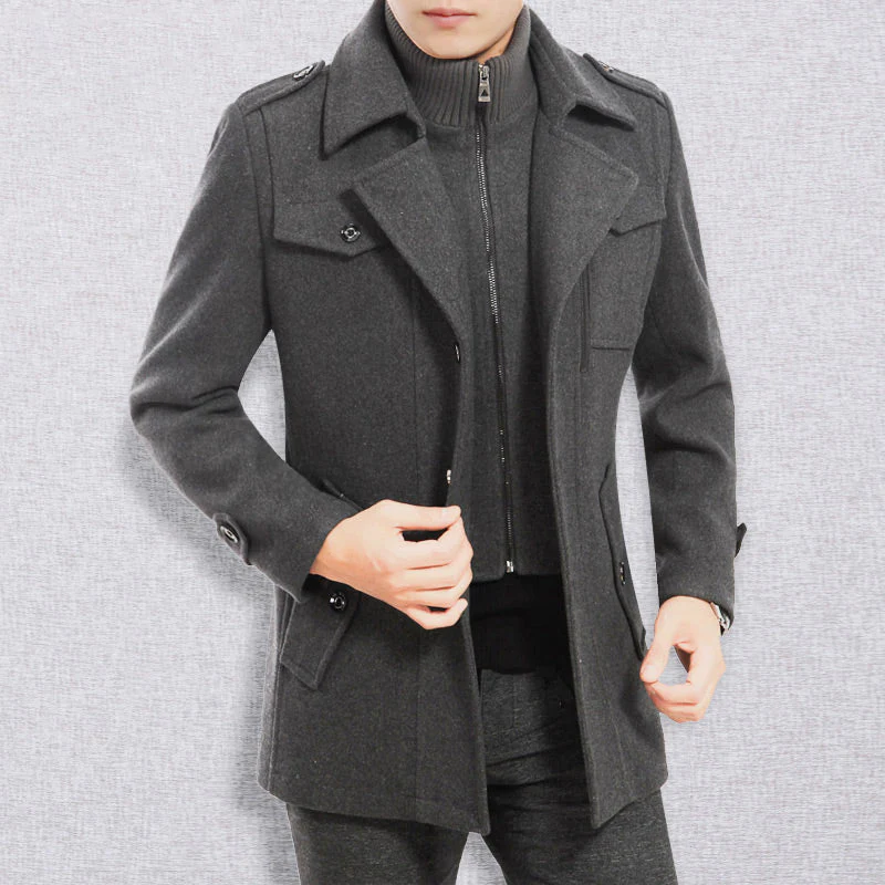 Men's Business Tweed Coat - Image 4
