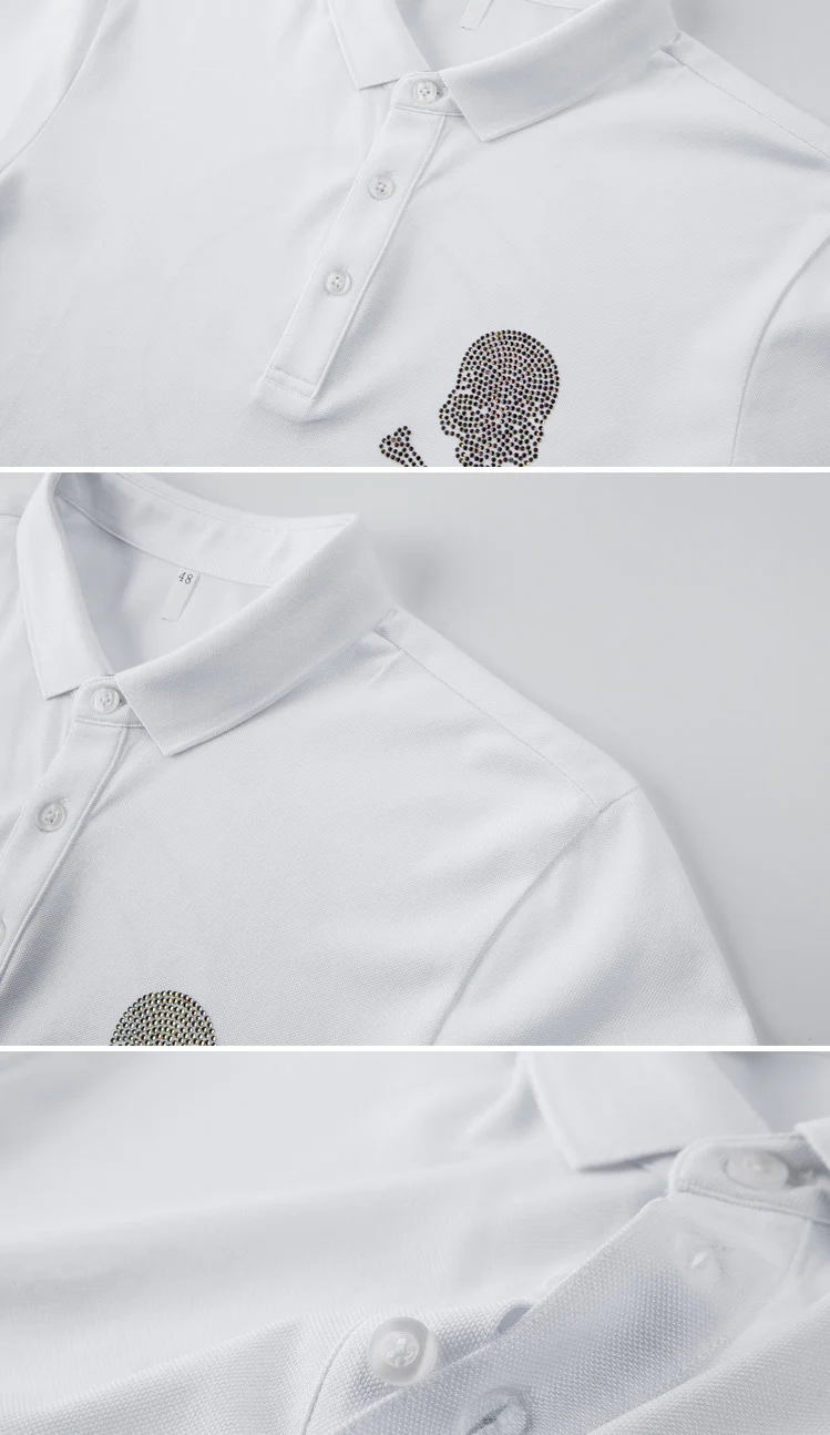 Men's Colored Diamond Skull POLO Shirt - Image 2