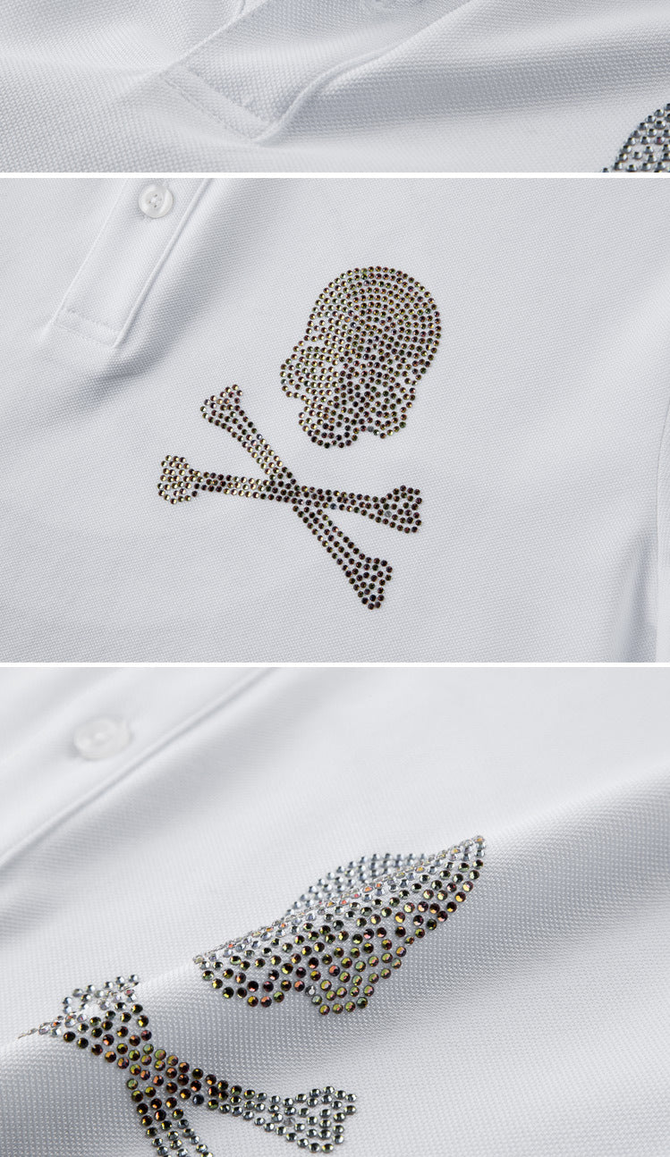 Men's Colored Diamond Skull POLO Shirt - Image 3
