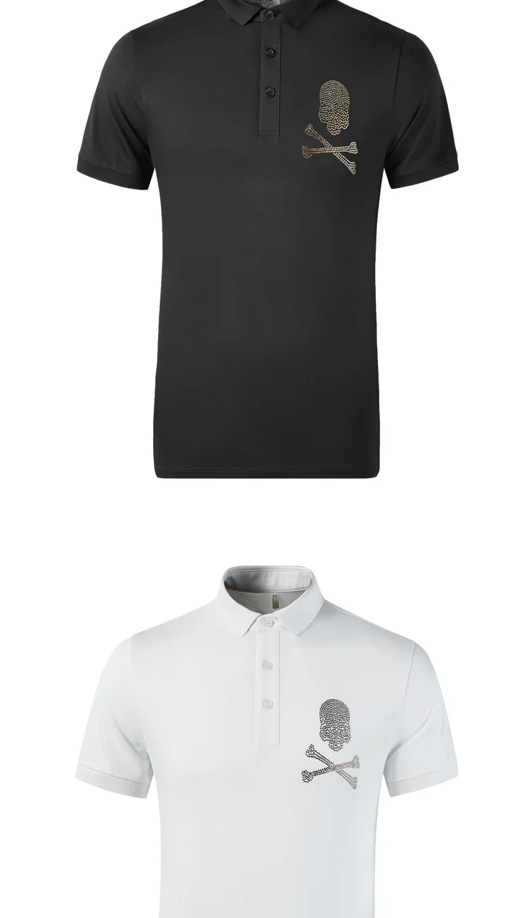 Men's Colored Diamond Skull POLO Shirt - Image 8