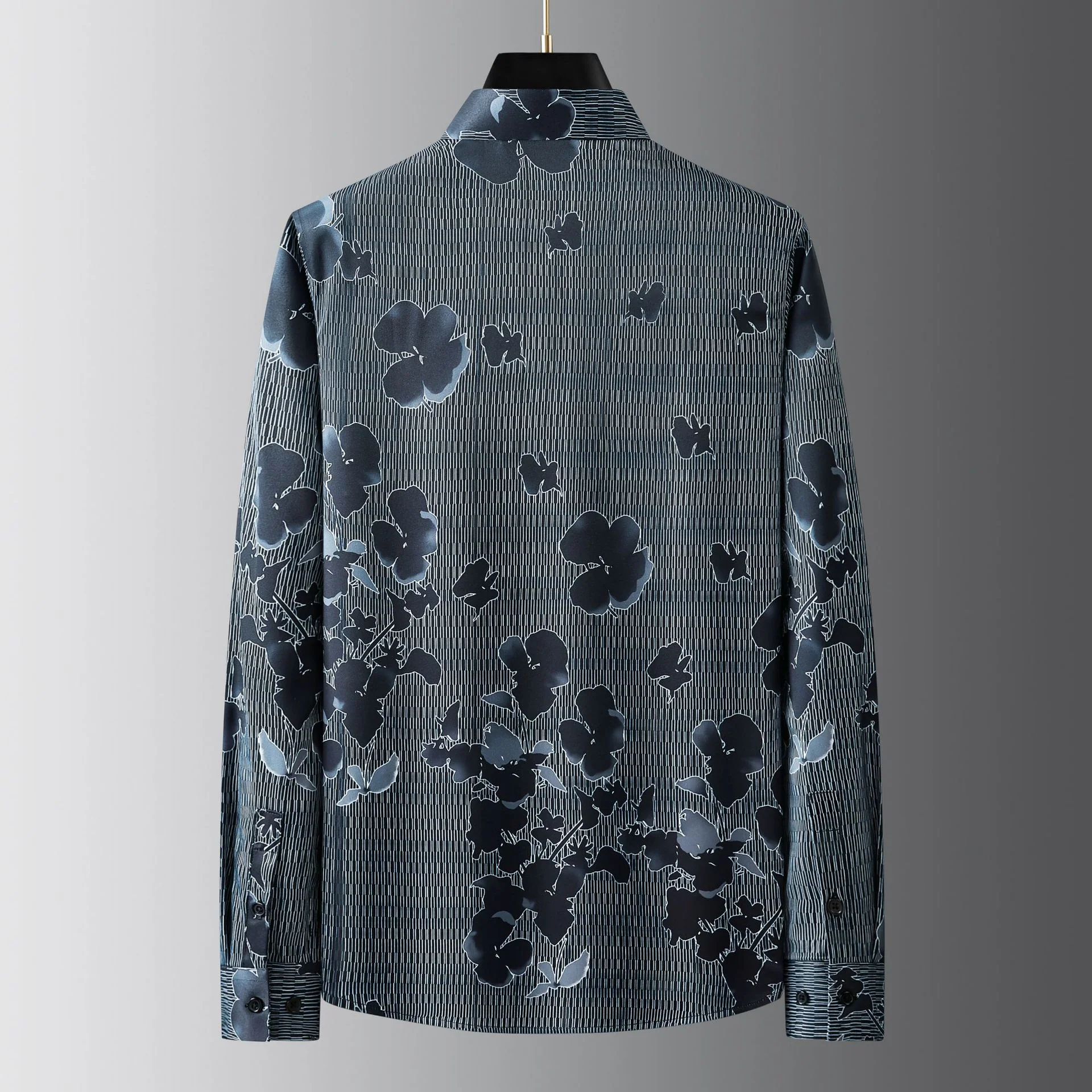 Men's floral digital print long sleeve shirt - Image 3