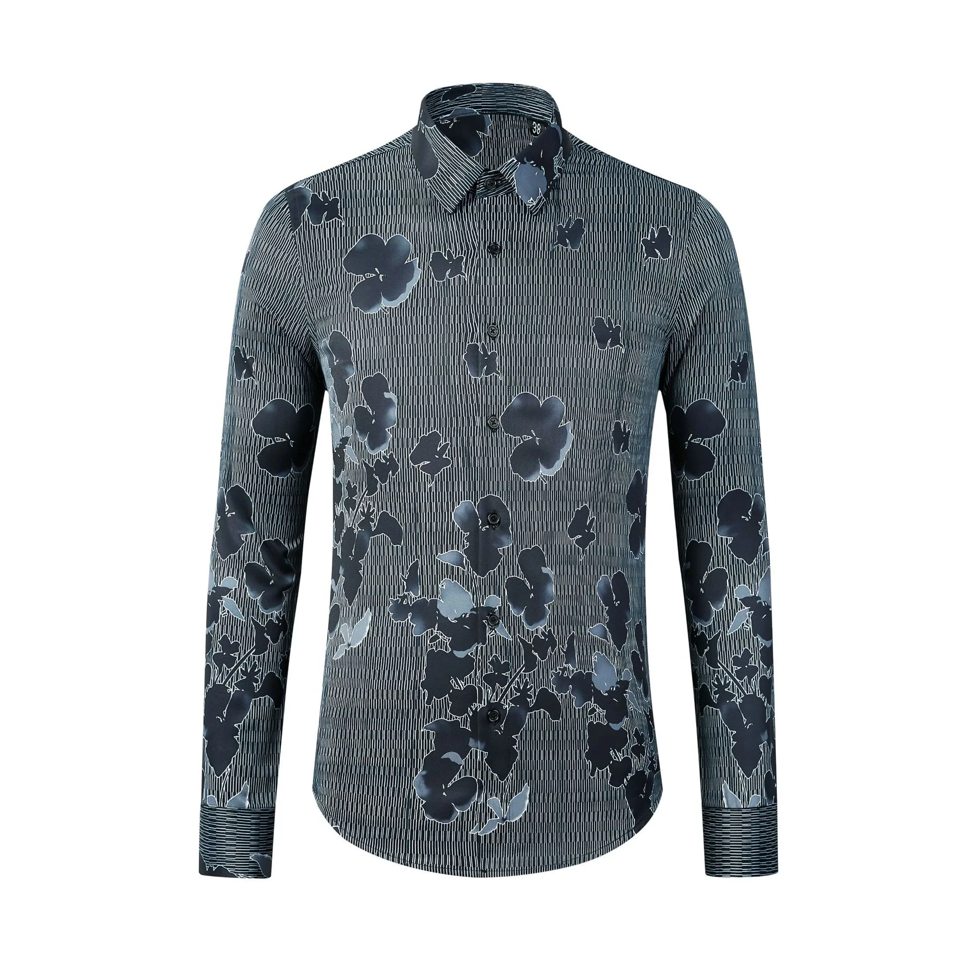 Men's floral digital print long sleeve shirt - Image 6