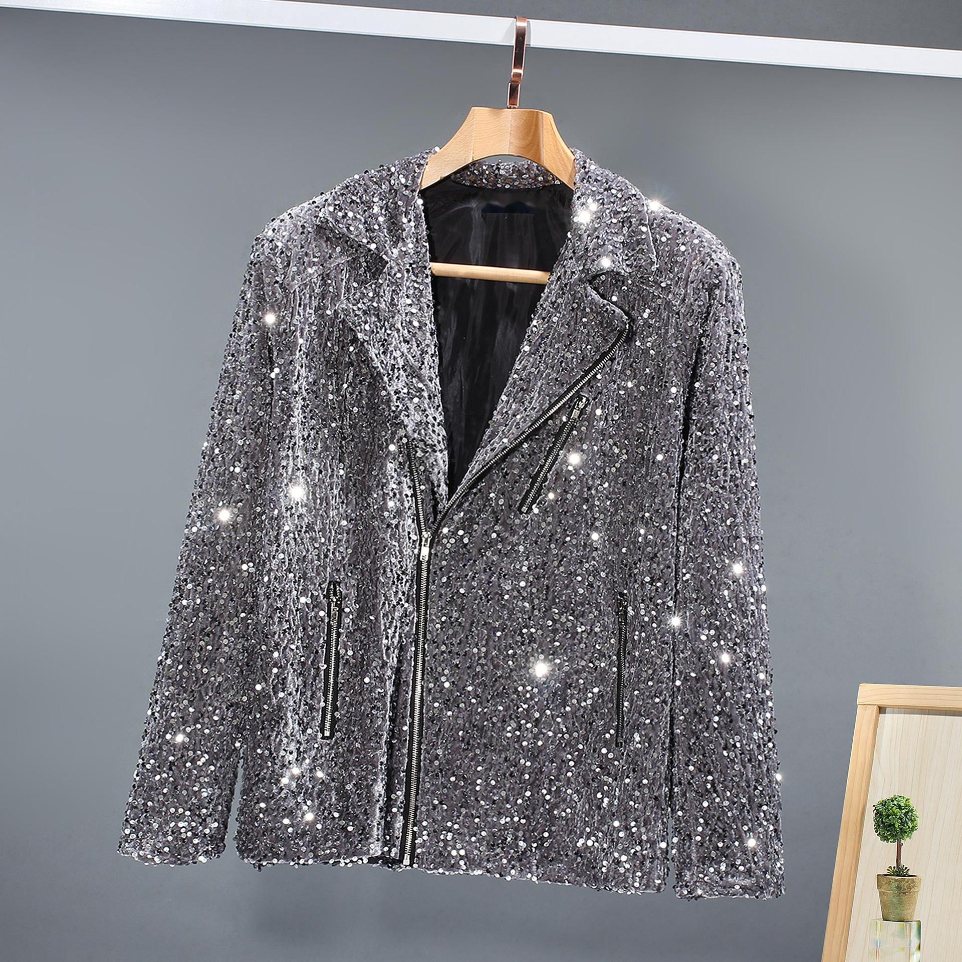 Men's Jackets Street Style Youth Fashion Trend Stage Group Buy Sequin Performance Costume - Image 2