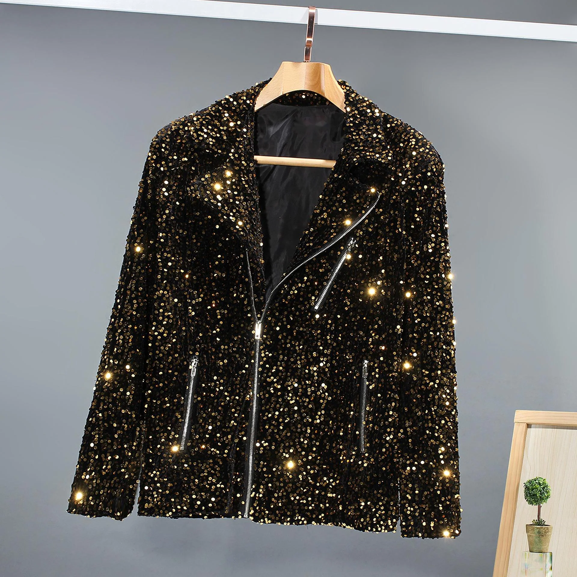 Men's Jackets Street Style Youth Fashion Trend Stage Group Buy Sequin Performance Costume - Image 4
