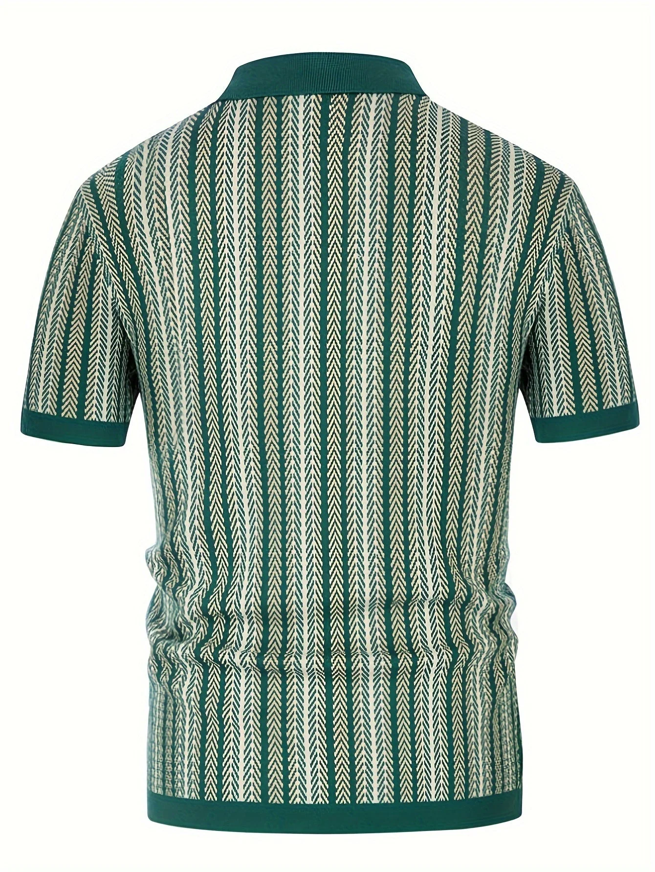 Men's Knit Shirts Vintage Short Sleeve Button Down Polo Shirt Fashion Casual Summer Beach Tops - Image 4