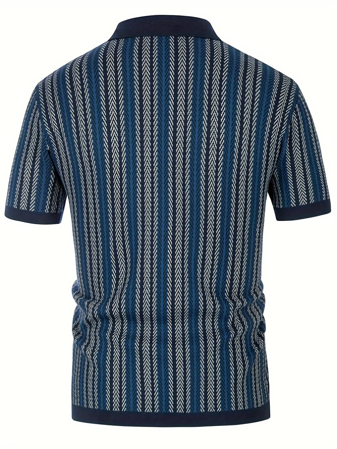 Men's Knit Shirts Vintage Short Sleeve Button Down Polo Shirt Fashion Casual Summer Beach Tops - Image 5