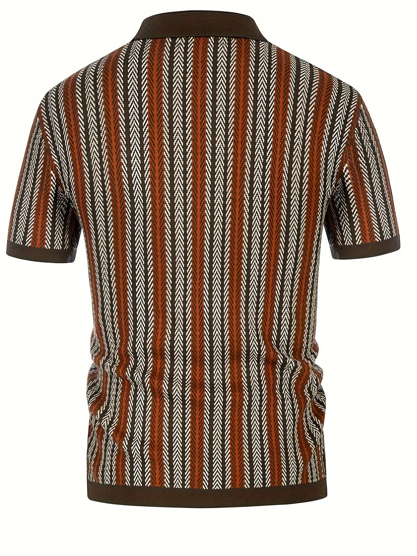 Men's Knit Shirts Vintage Short Sleeve Button Down Polo Shirt Fashion Casual Summer Beach Tops - Image 9