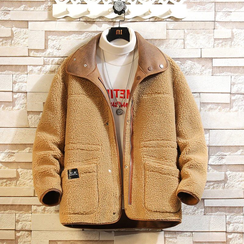 Men's leather suede jacket double-sided cotton coat - Image 4