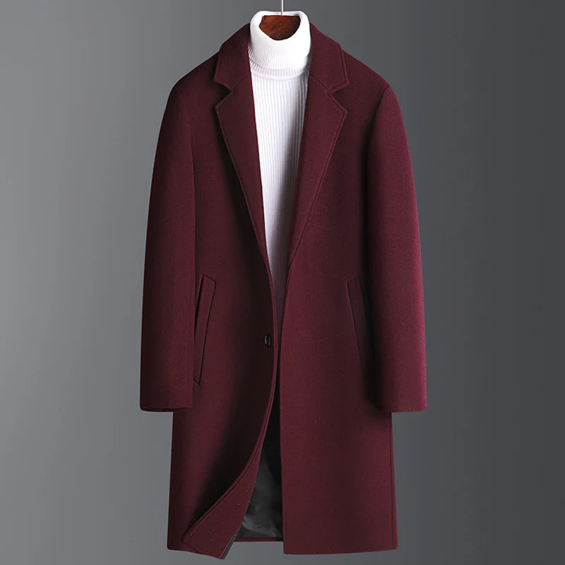 Men's mid-length Korean style casual winter thickened tweed coat - Image 3