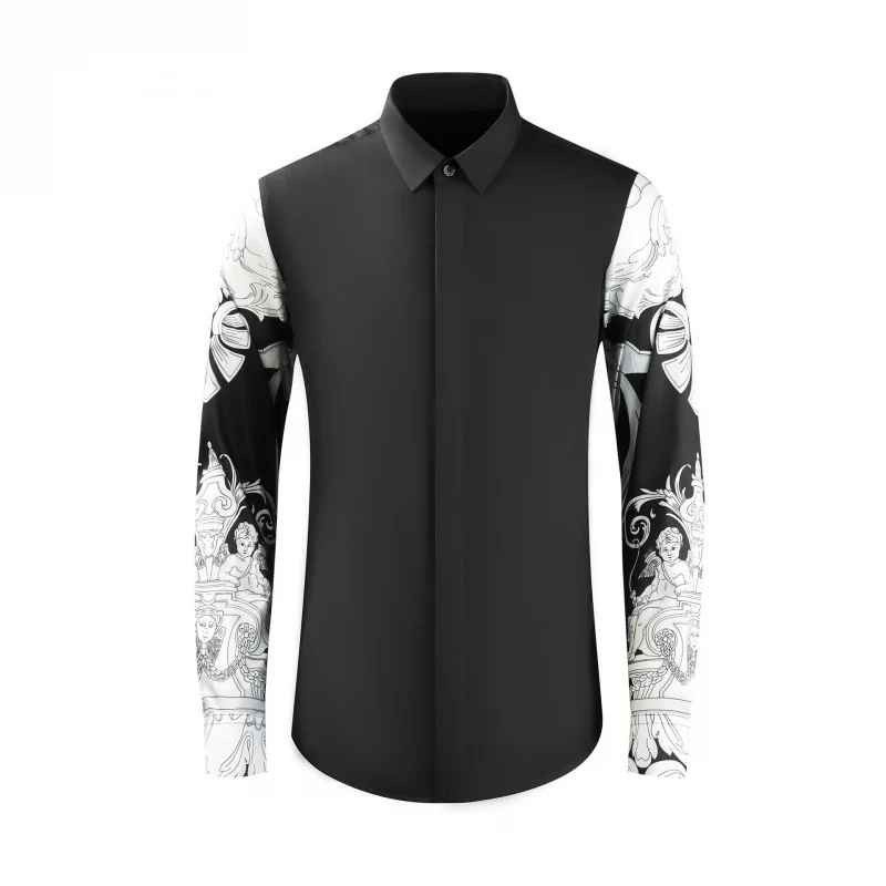 Men's Royal Floral Print Slim Fit Cotton Top