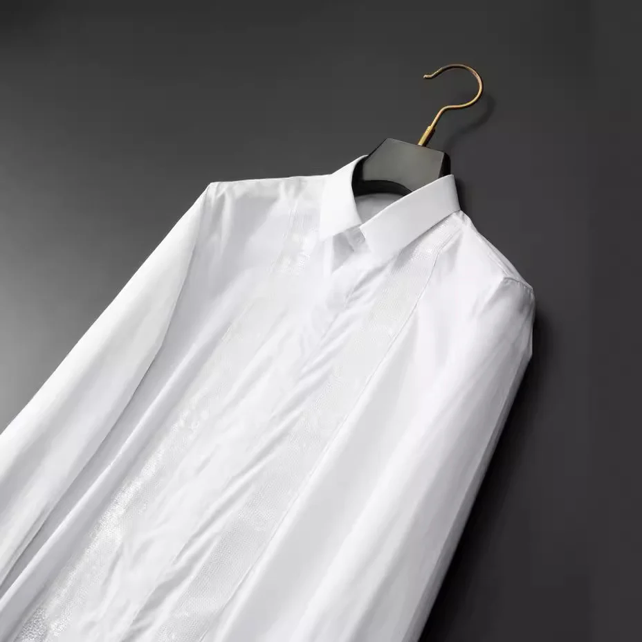 Men's sequin embroidery long sleeve shirt - Image 5