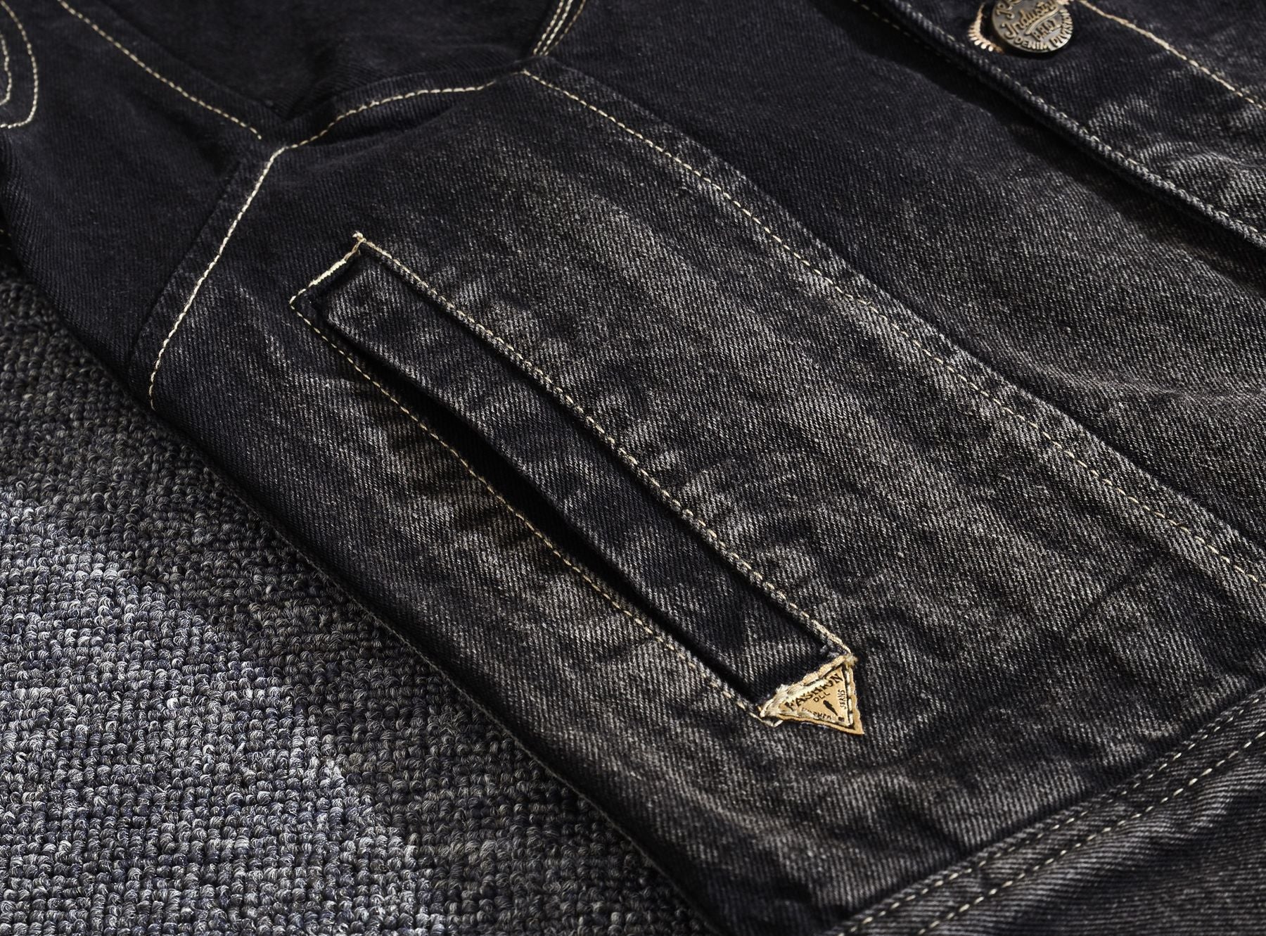 Men's slim fit black denim vest Vintage denim sleeveless vest - Image 3