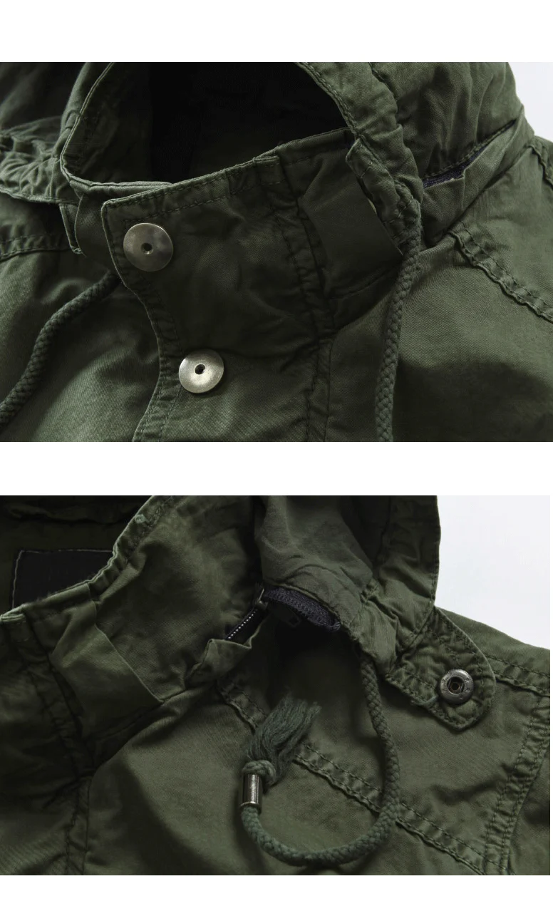 Men's Slim Fit Zipper Cardigan Solid Color Hooded Casual Washed Jacket - Image 4