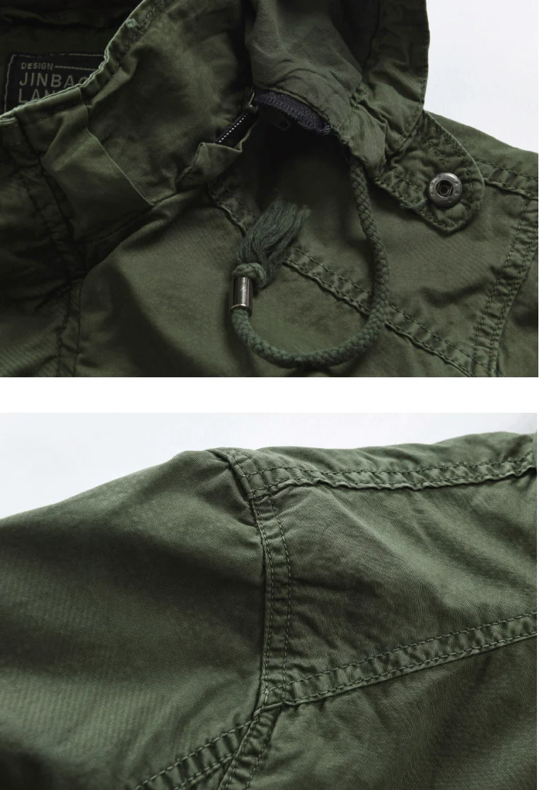 Men's Slim Fit Zipper Cardigan Solid Color Hooded Casual Washed Jacket - Image 6