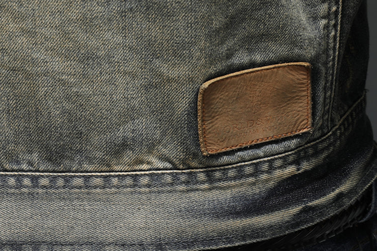 Men's spring denim jacket with stand collar and zipper - Image 10