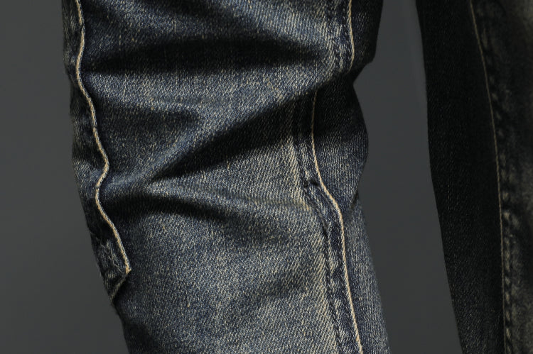 Men's spring denim jacket with stand collar and zipper - Image 9