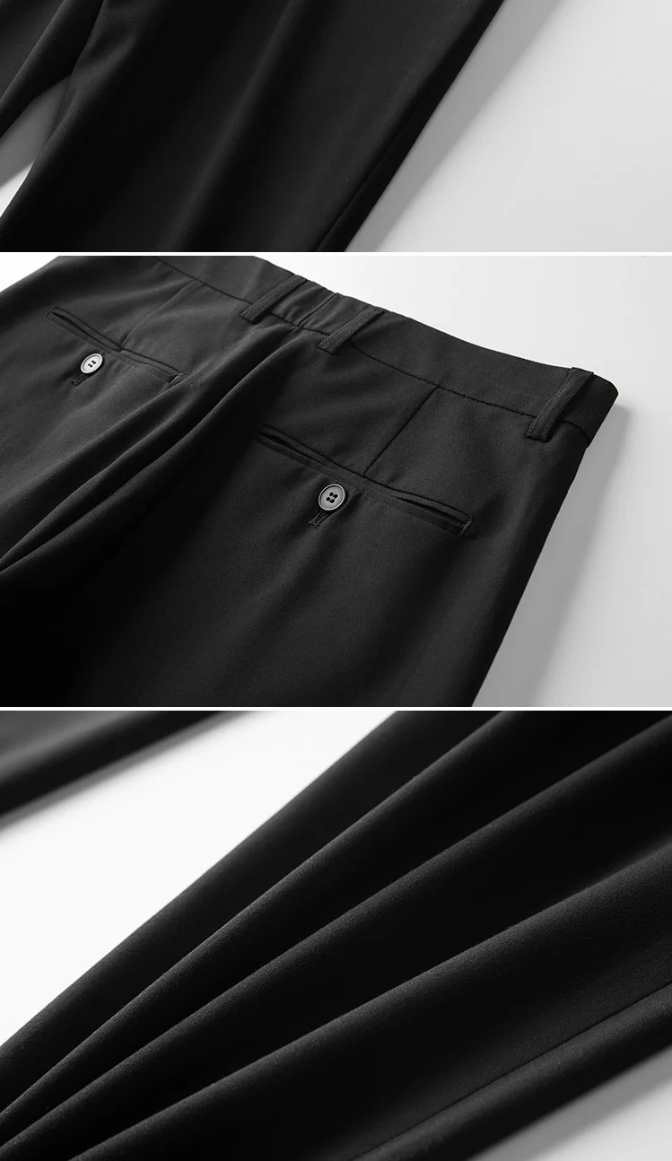 Men's straight black suit trousers - Image 6