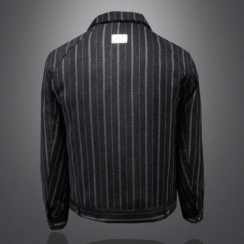 men's striped short down jacket - Image 2