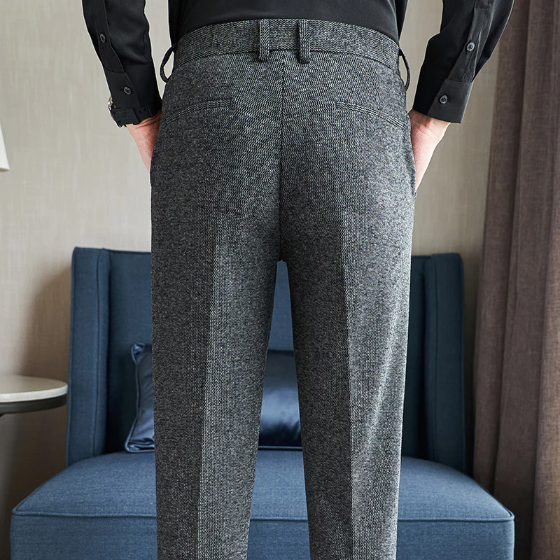 Men's wool trousers slim fit suit trousers - Image 4