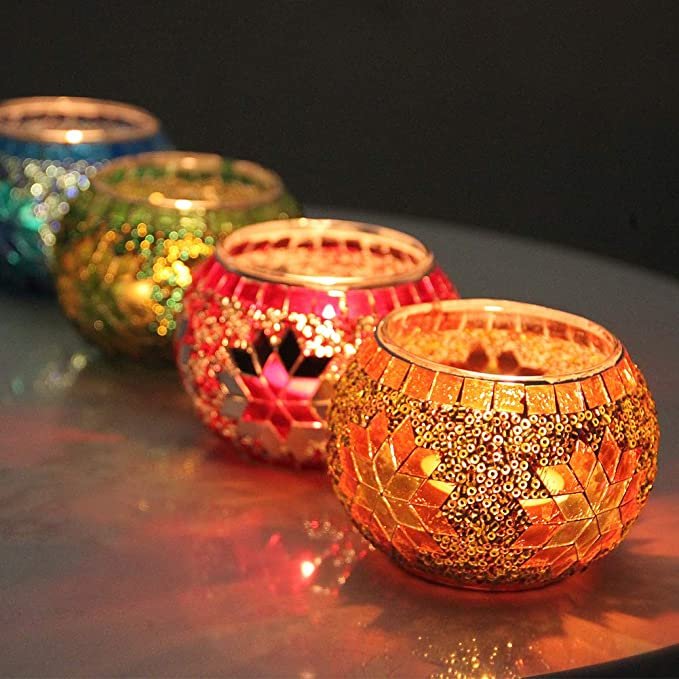 Mosaic glass candlestick European retro ornaments - Image 2