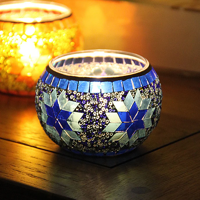 Mosaic glass candlestick European retro ornaments - Image 4