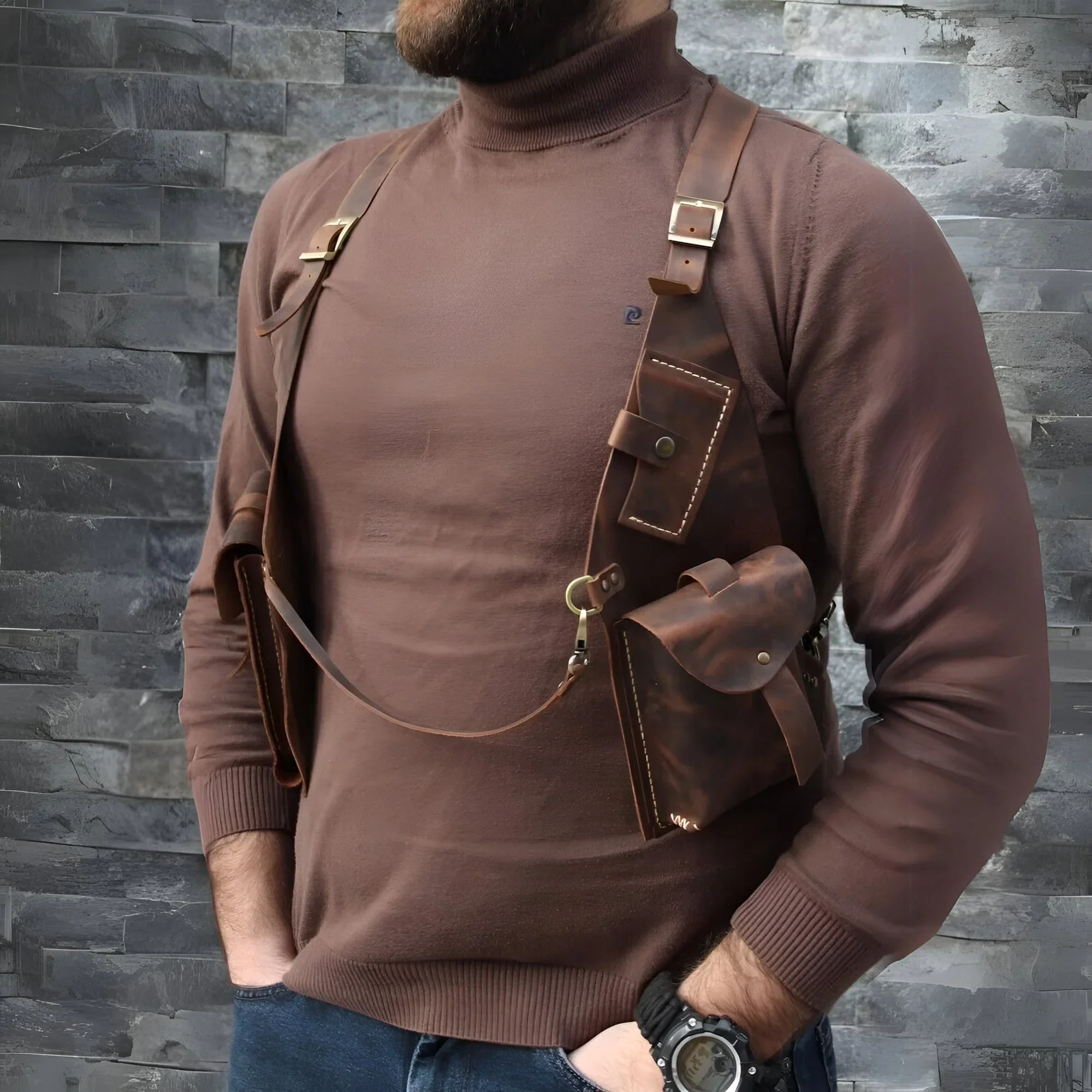 New Leather Anti-theft Harness (5 Color) - Image 6