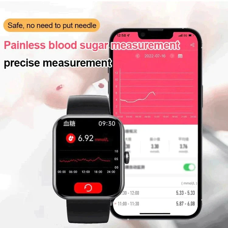 [All day monitoring of heart rate and blood pressure] Bluetooth fashion smartwatch - Image 3