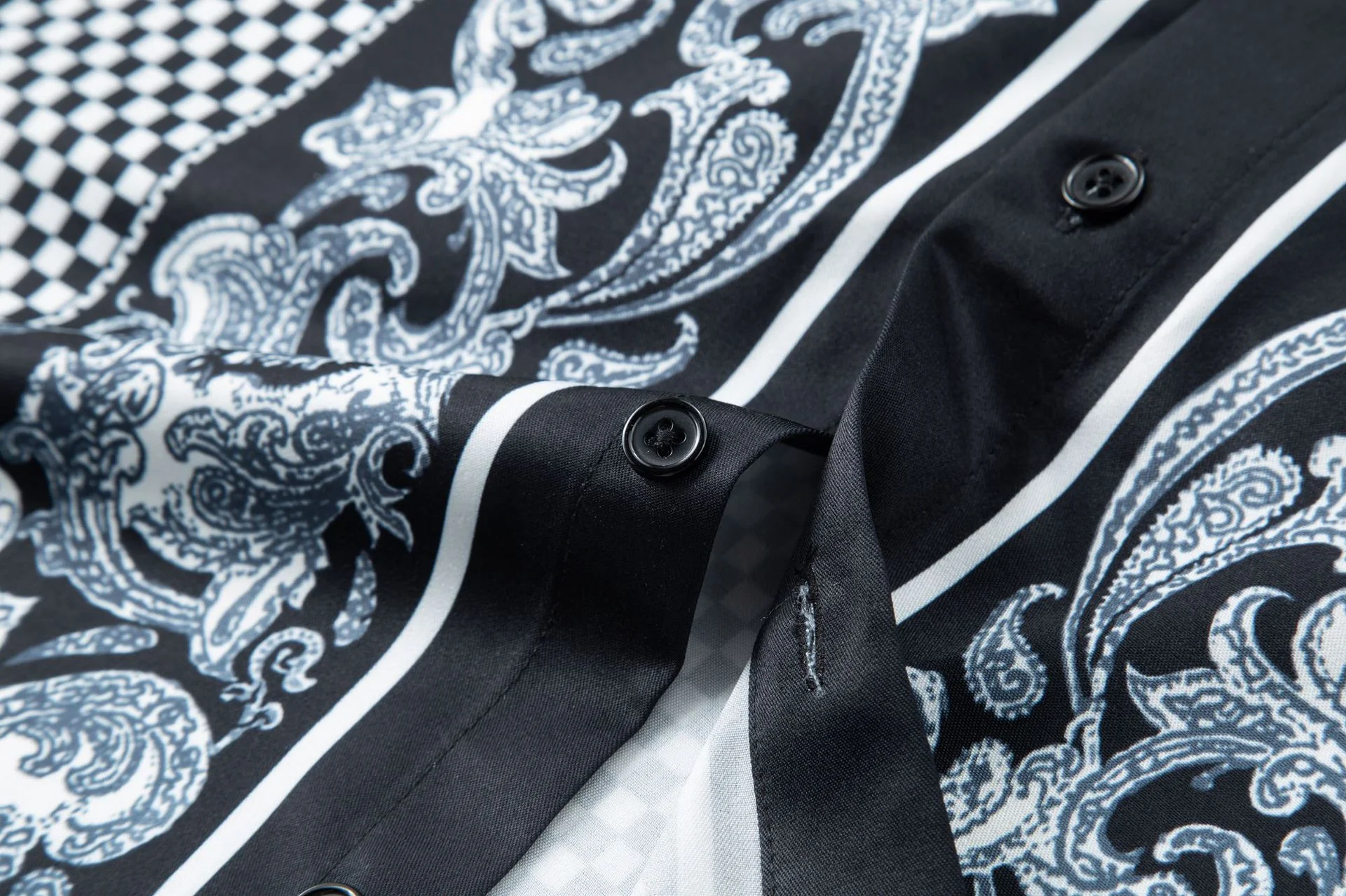 Non-iron and wrinkle-free men's long-sleeved shirt with digital printing casual shirt - Image 6