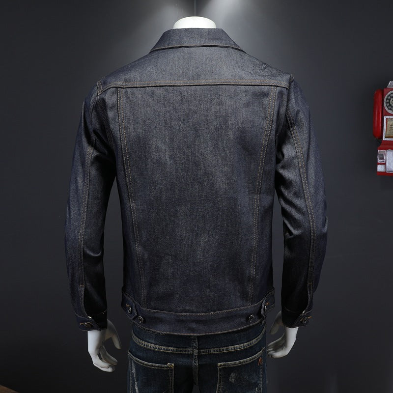 Original spiked denim jacket trendy men's denim jacket - Image 3