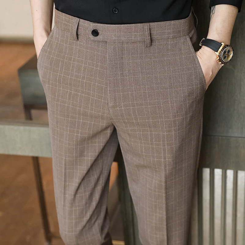 Plaid casual business suit trousers - Image 4