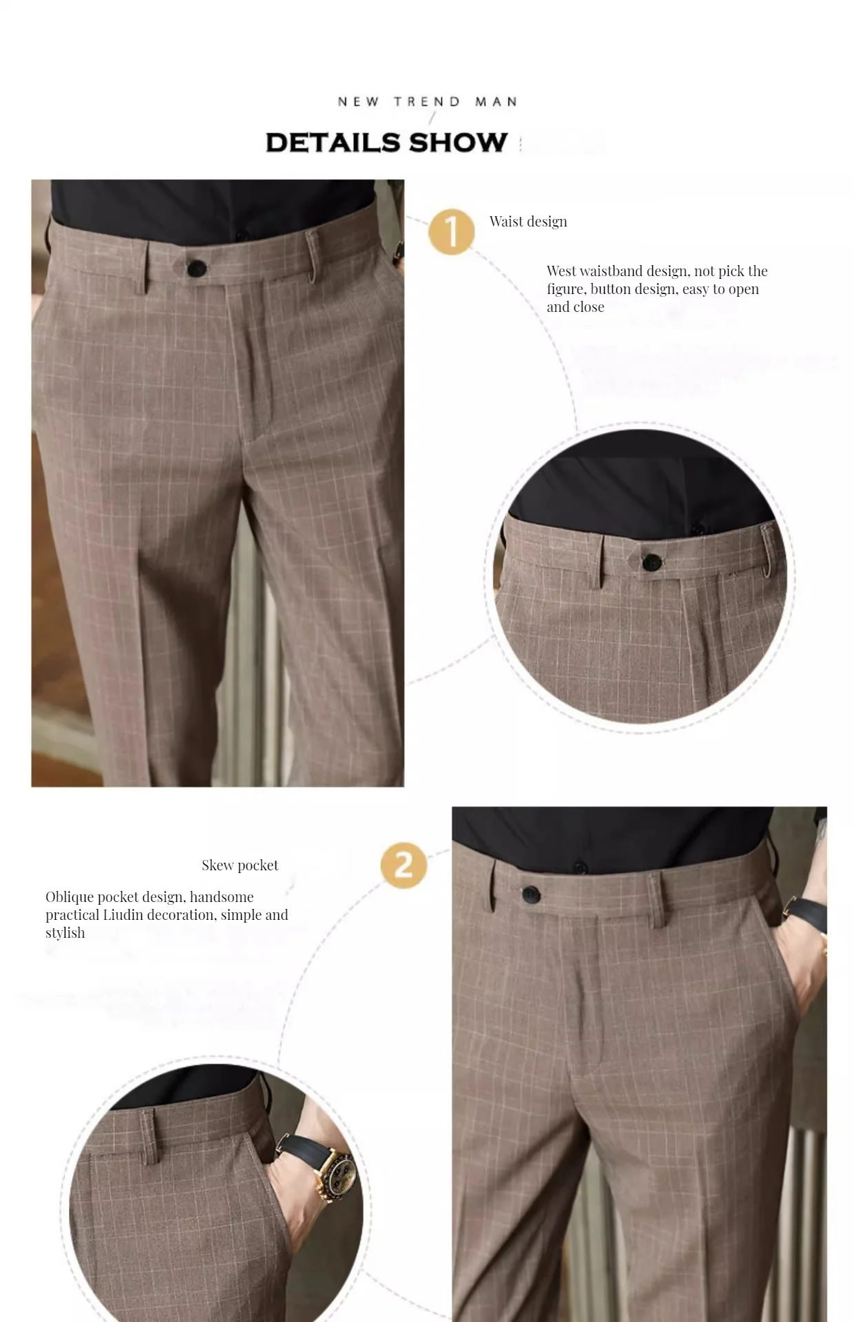 Plaid casual business suit trousers - Image 8