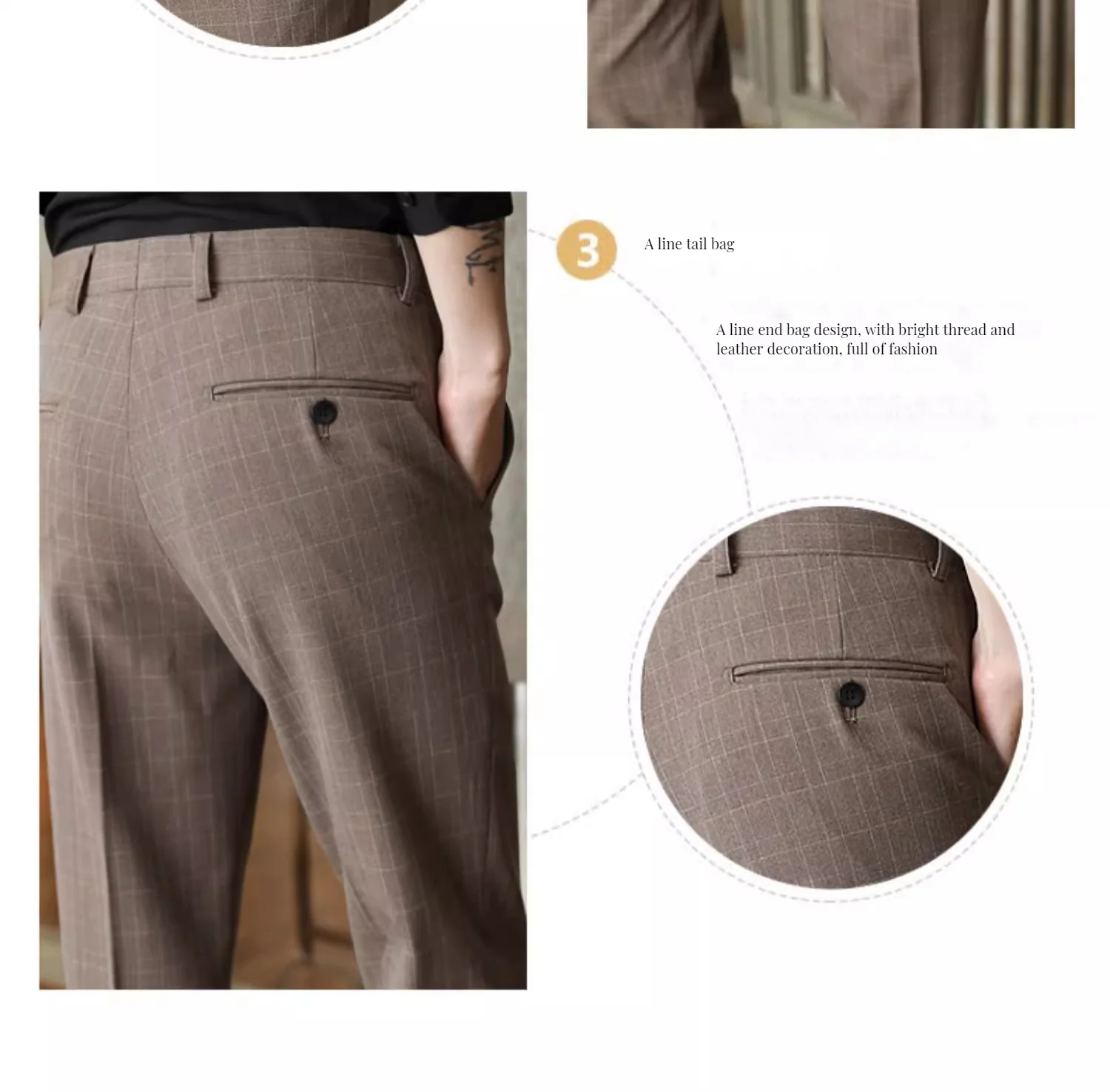 Plaid casual business suit trousers - Image 9
