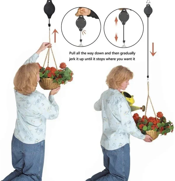 Plant Pulley Set For Garden Baskets Pots, Birds Feeder - Image 10