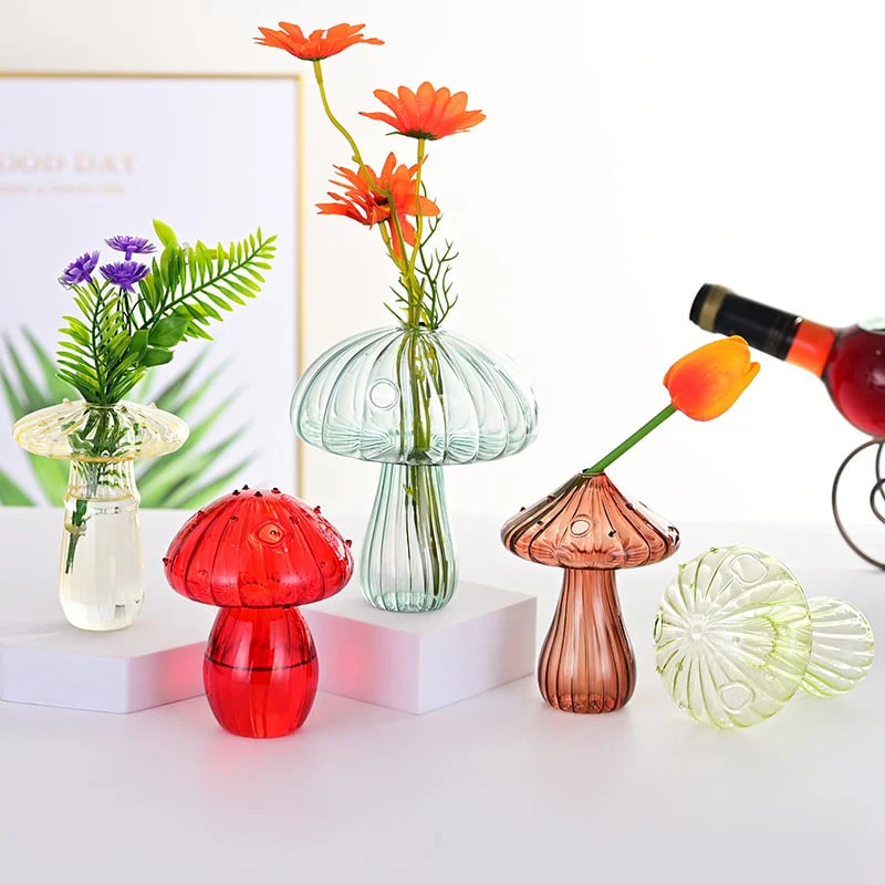Glass Mushroom Vases - Image 2
