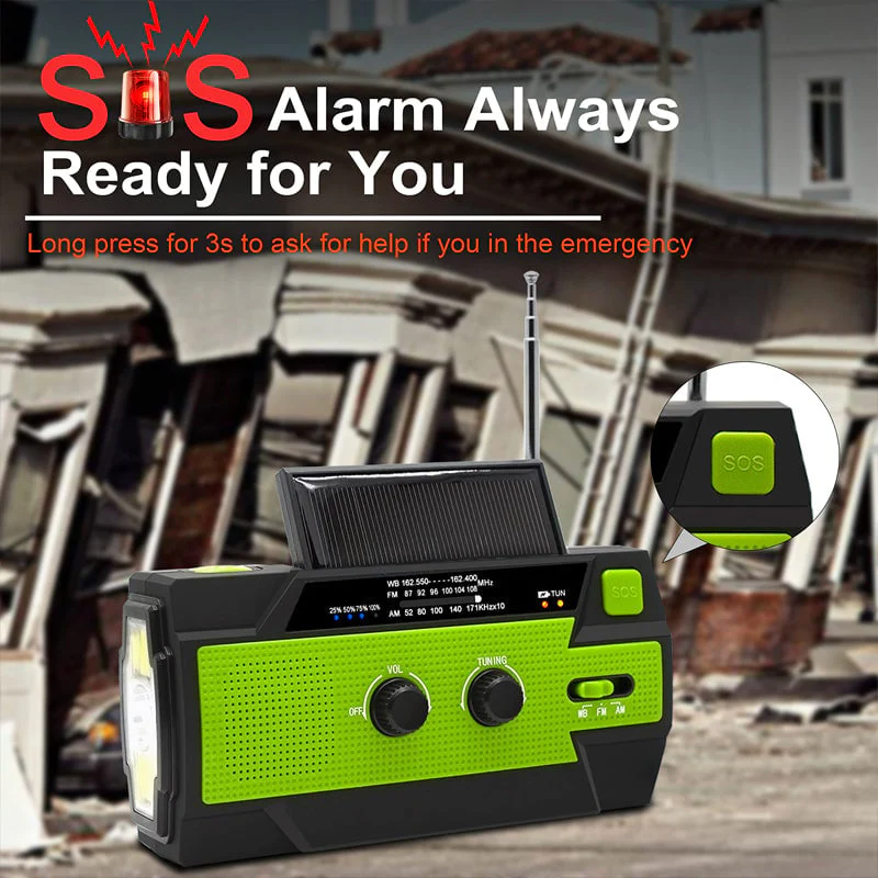 Multifunctional emergency radio with flashlight hand crank radio solar radio - Image 4