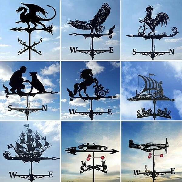 Stainless steel weather vane (rustic style weather vane garden decoration)
