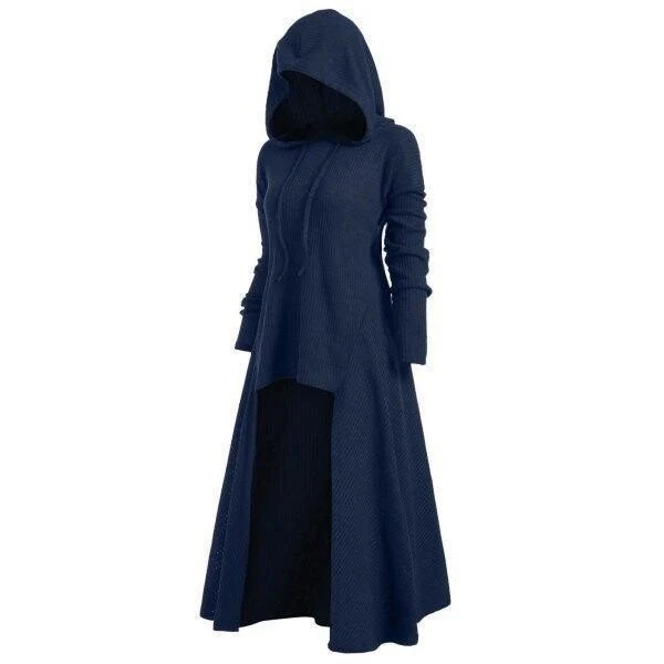 Hooded Pocket High Low Drop Shoulder Longline Sweater - Image 3