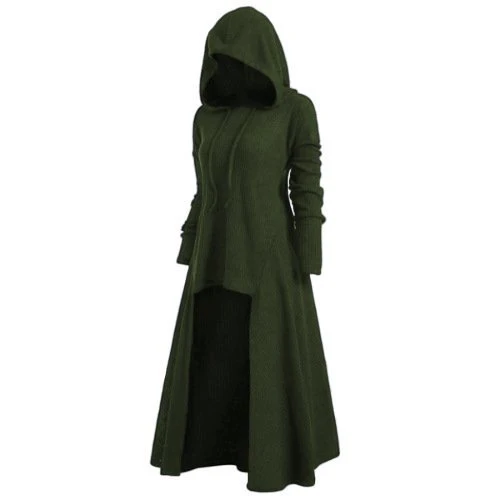 Hooded Pocket High Low Drop Shoulder Longline Sweater - Image 7
