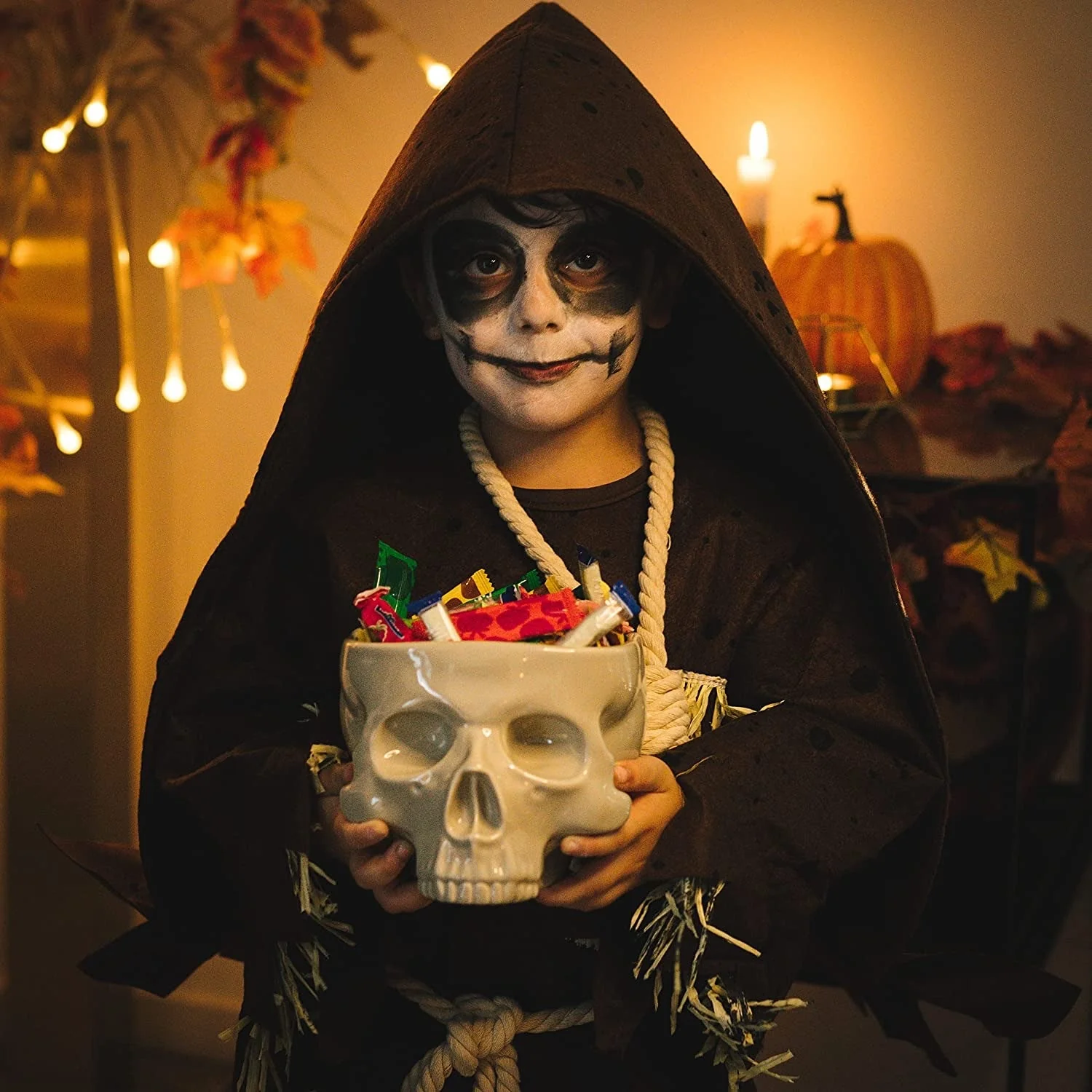 Skull Pasta Bowl Halloween Tableware Home Bar Gourmet Candy Bowl Retro Gothic Table Decor - Image 5