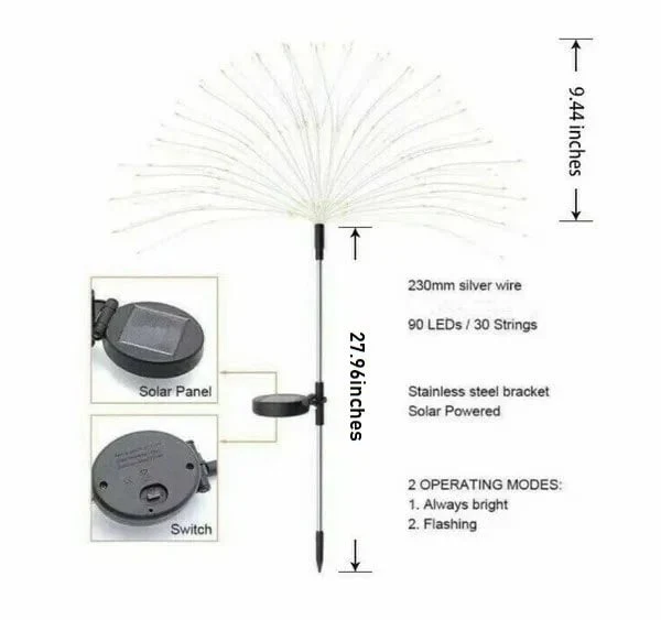 Waterproof  Solar Garden  Fireworks Lamp - Image 8