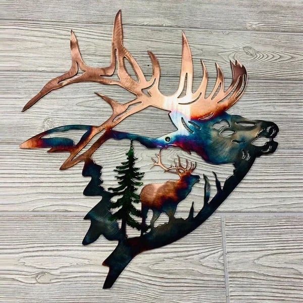 Solo Mallard Hunting & Trout Fishing Scene Metal Wall Art - Image 15