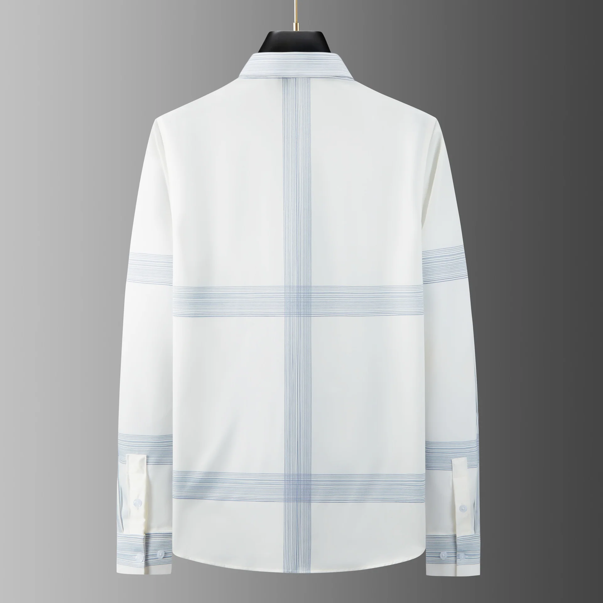 Vertical ink splash letter positioning printing men's long sleeve shirt - Image 2