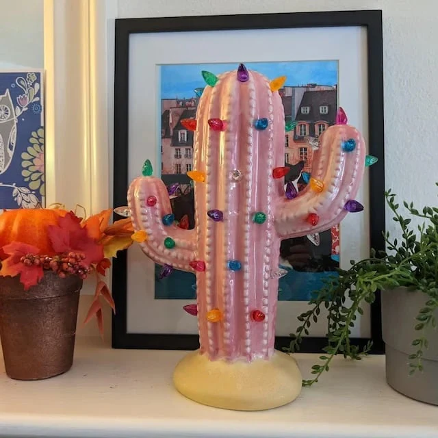 Handmade Vintage Luminous Cactus - Image 2