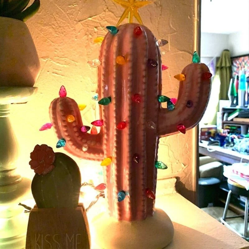 Handmade Vintage Luminous Cactus - Image 5