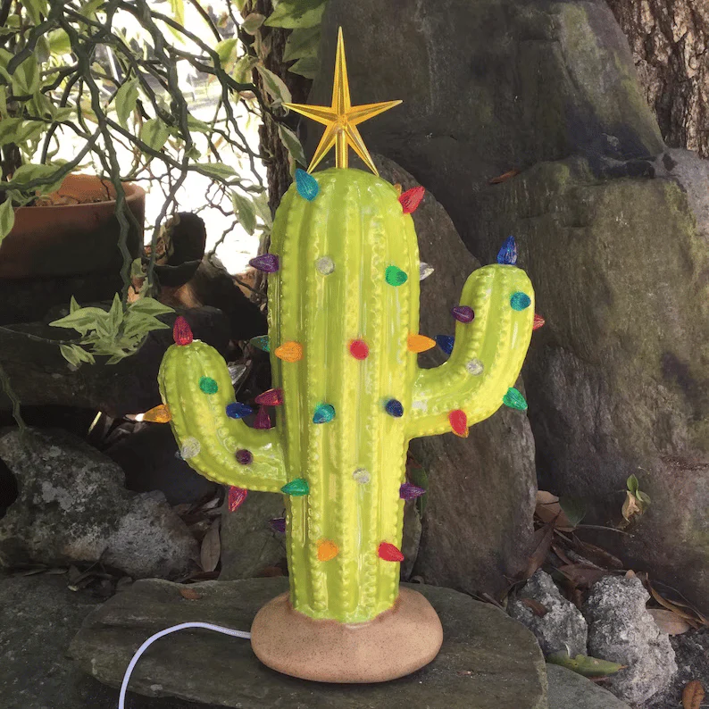 Handmade Vintage Luminous Cactus - Image 6