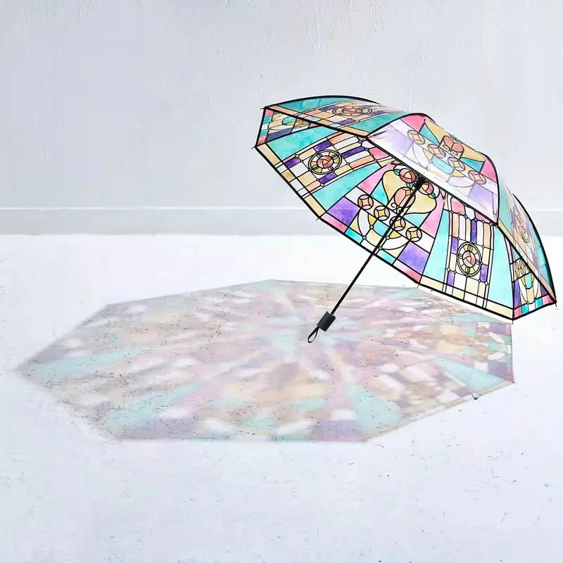 Vintage Stained Glass Automatic Umbrella - Image 2
