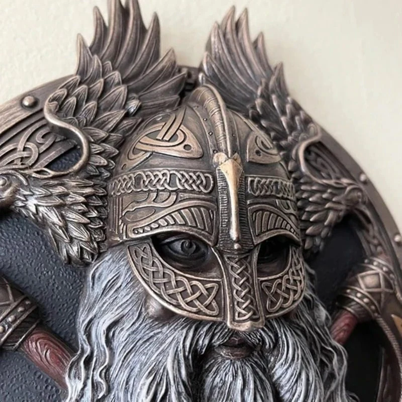 Retro Viking Berserker Double Axe Wall Decorative Plaque Resin Ornaments Wall Decor Plaque - Image 4