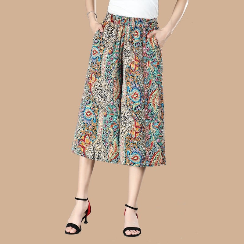Women's High Elastic Waist Pleated Chiffon Wide Leg - Image 3