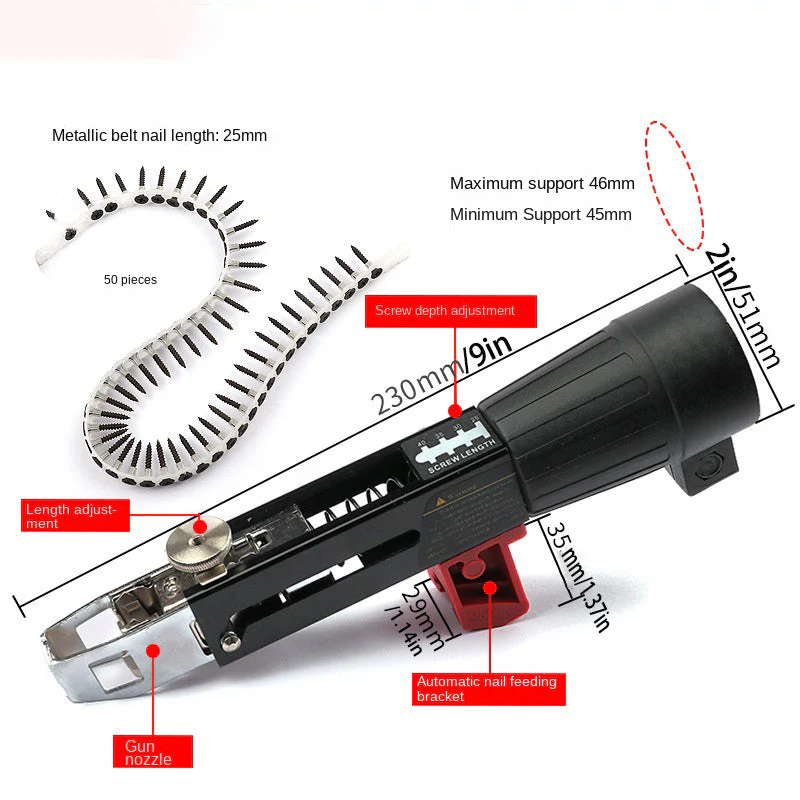 Woodwork Automatic Nail Gun Adapter Electric Drill Chain Attachment Set for Nail Gun Electric Drill - Image 4