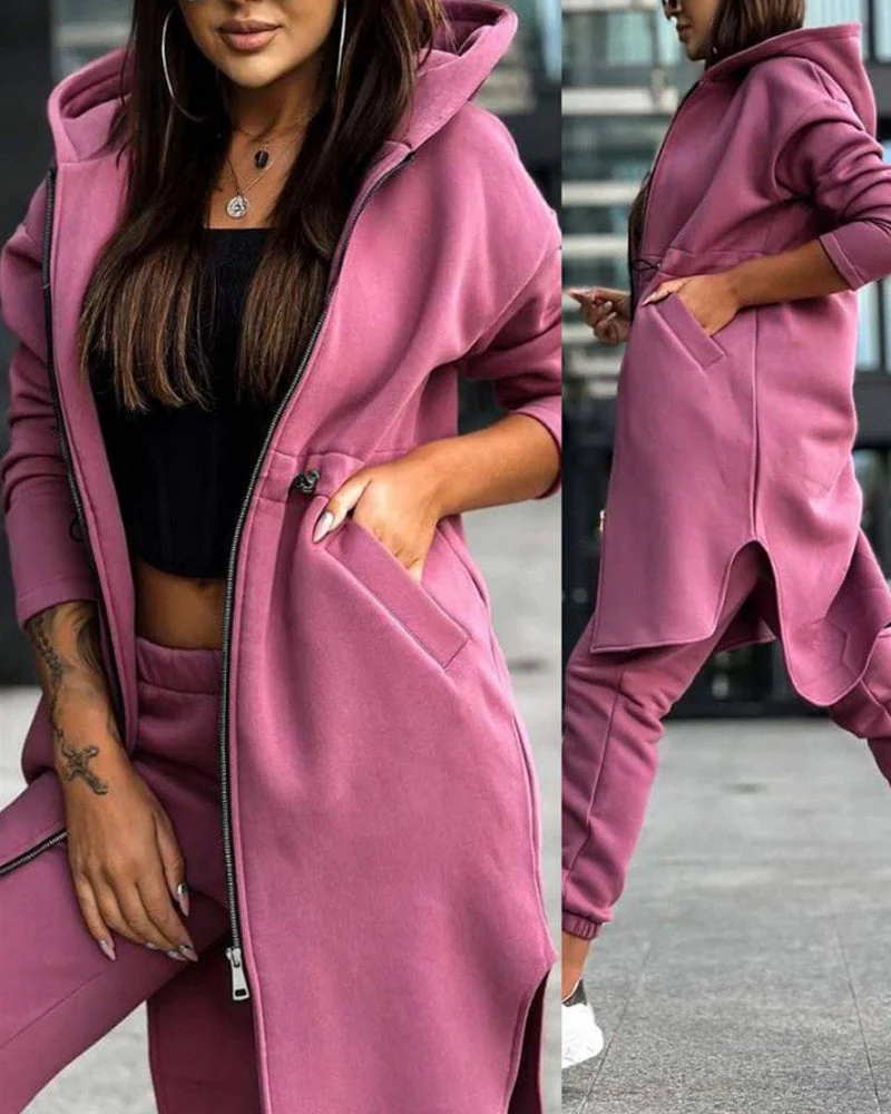Two-piece set consisting of a plain coat and trousers - Image 2